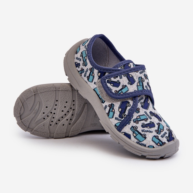 Befado dječje papuče na čičak 974X529 sive-tamnarsko plave siva 2