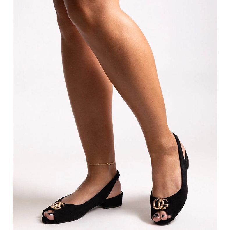 Warda sandale s kožnim ulošcima crna 1