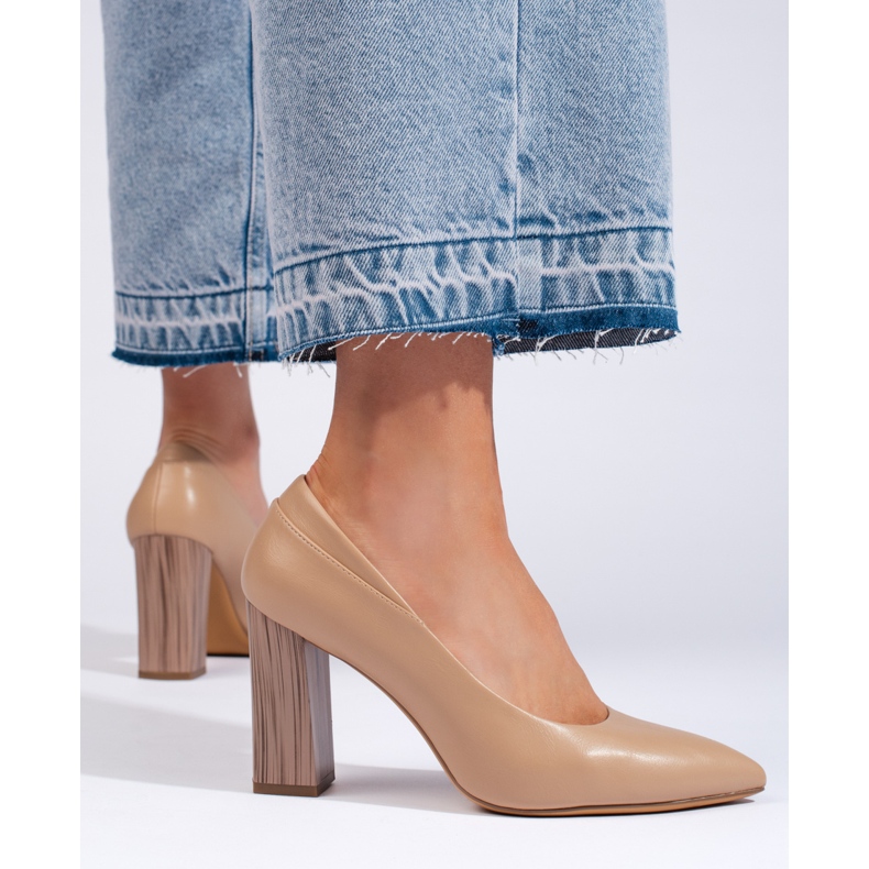 Bež ženske salonke Sergio Leone s ukrasnom petom 1