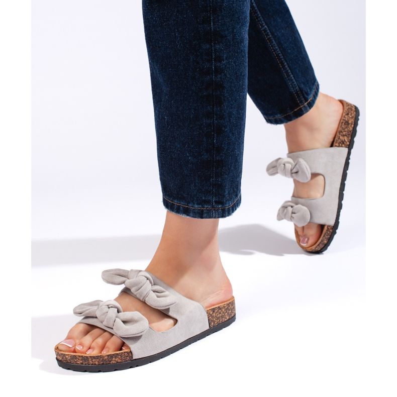 Ženske sive antilop papuče s plutom siva 1