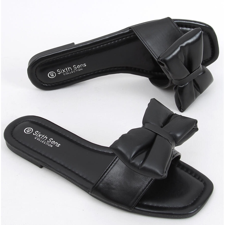 Mili Crne papuče s mašnom crna 1