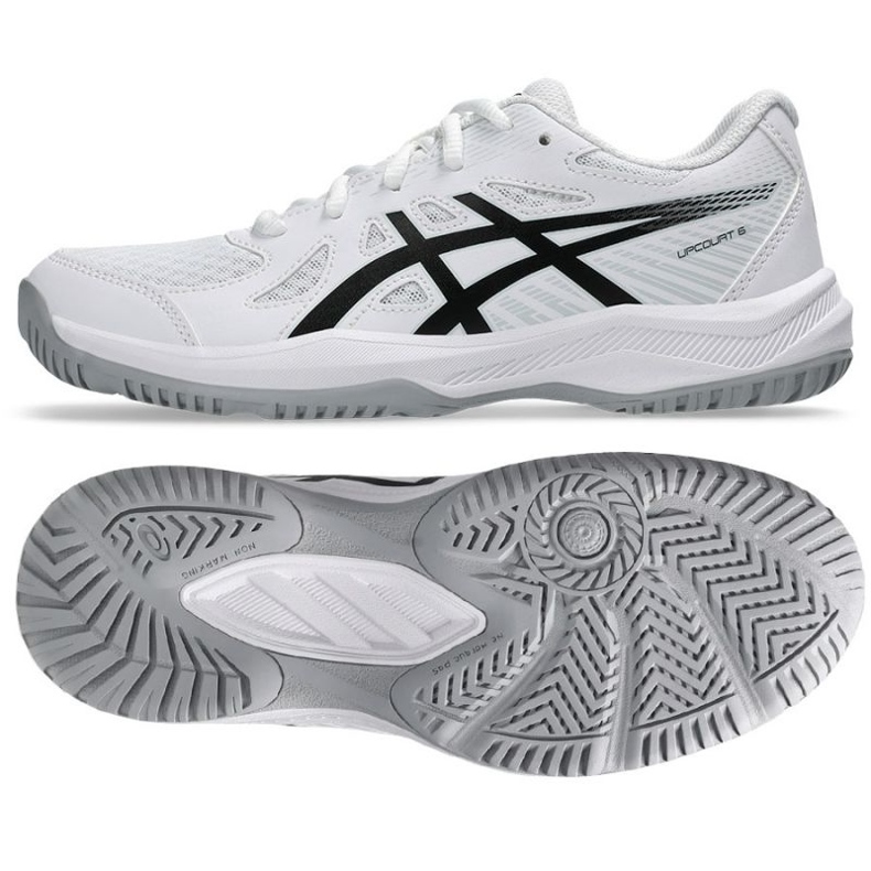 Asics Upcourt 6 Gs Jr 1074A045 101 tenisice za odbojku bijela 1