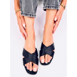 Fuzzy crne ženske papuče crna 1