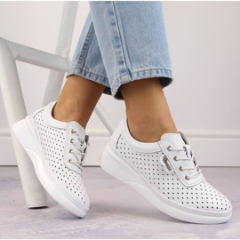 Vinceza W JAN274 bijele ažurne kožne cipele na platformu bijela 1