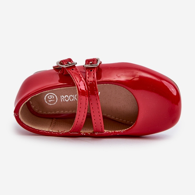 Lakirane dječje balerinke s crvenim Margenis remenčićima crvena 2