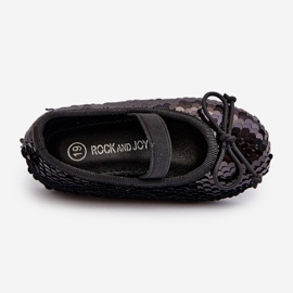 Dječje balerinke ukrašene šljokicama, crne Weries crno 2