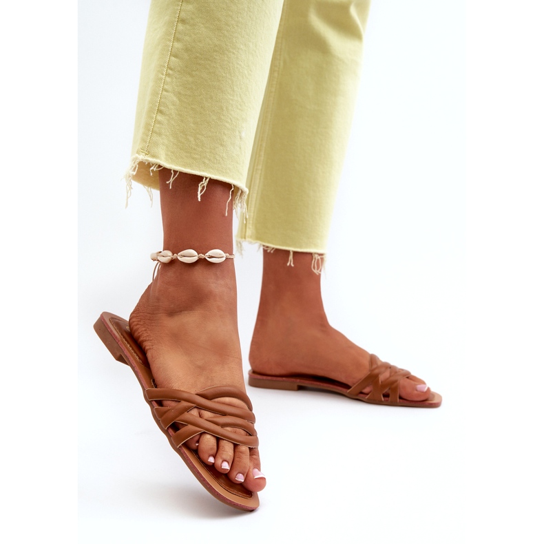 Ravno pete od ekoloških koževa s smeđem smeđa 3