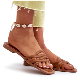 Ravno pete od ekoloških koževa s smeđem smeđa 7