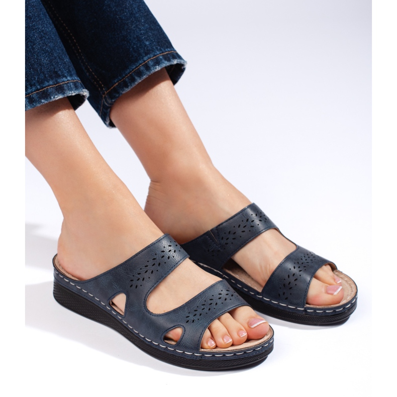 Udobne tamnoplave ženske japanke plava 2