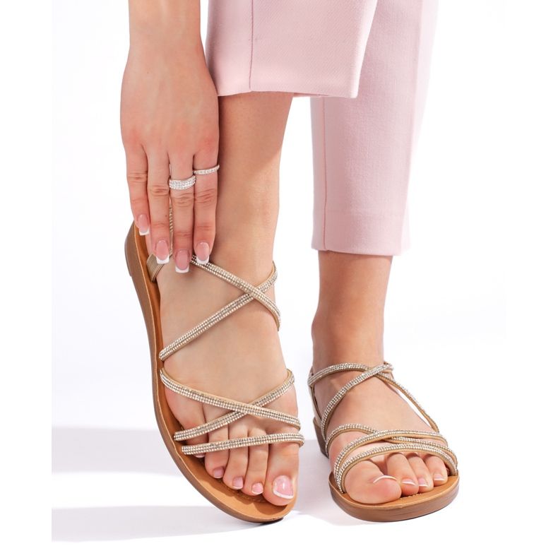 Zlatne natikače sa kamenčićima zlatni 1