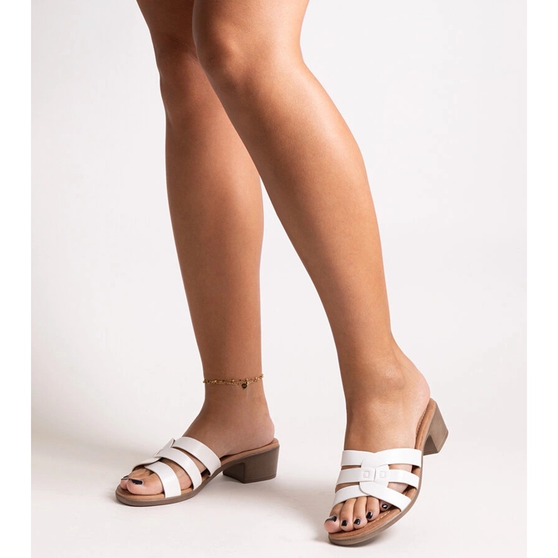 Lidiene bijele mule na visoku petu bijela 1