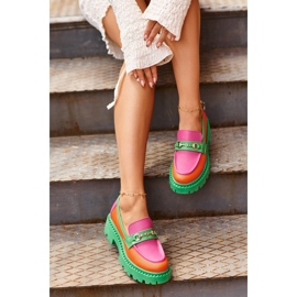 Zazoo 3476 Ženske kožne mokasine, zelene višebojan 2