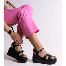 Reema crne sandale na klin crno 1