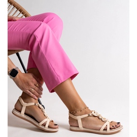 Bež sandale s mimoza kamenčićima 1