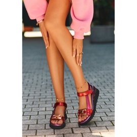 S.Barski Ženske sandale na klin D&amp;A CR954 Ljubičasta 1