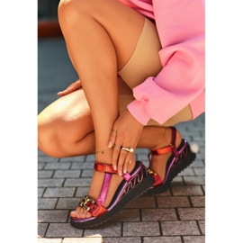 S.Barski Ženske sandale na klin D&amp;A CR954 Ljubičasta 2