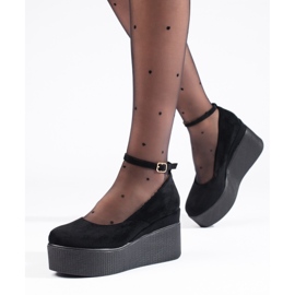 Crne crne pumpice na klin crna 1
