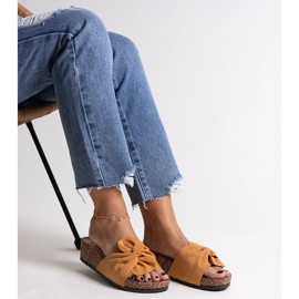 Smeđe papuče s Ghaza klinom od pluta smeđa 1