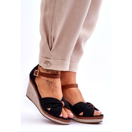 Crne ženske sandale na wedges crno 4