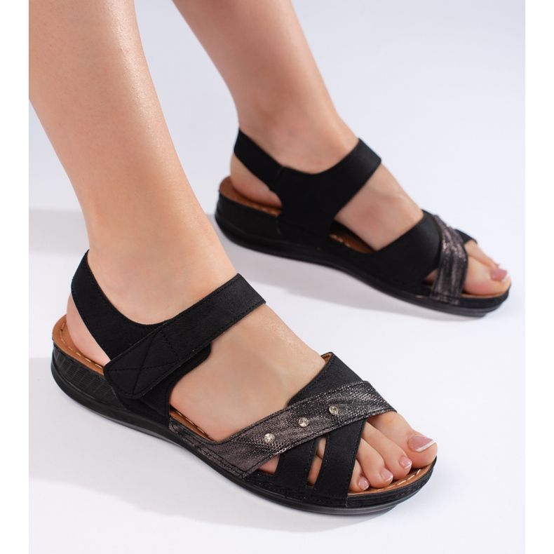 Svijetloplave ženske sandale s platformom plava 1