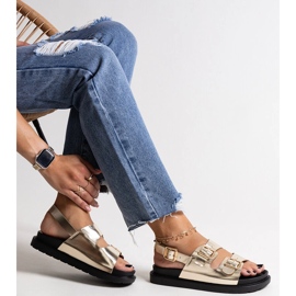 Bashera zlatne sandale s platformom zlatna 1