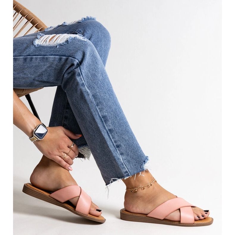 Ružičaste japanke od eko kože Klementyna ružičasta 1