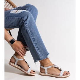 Izodora srebrne pletene sandale srebro 1