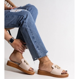 Bež japanke s ukrasnom Jinan kopčom 1