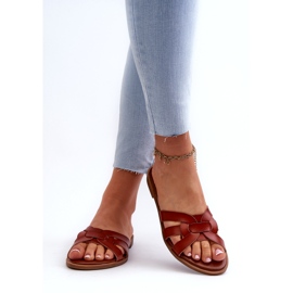 Evento Ženske ravne japanke od eko kože, smeđe smeđa 3