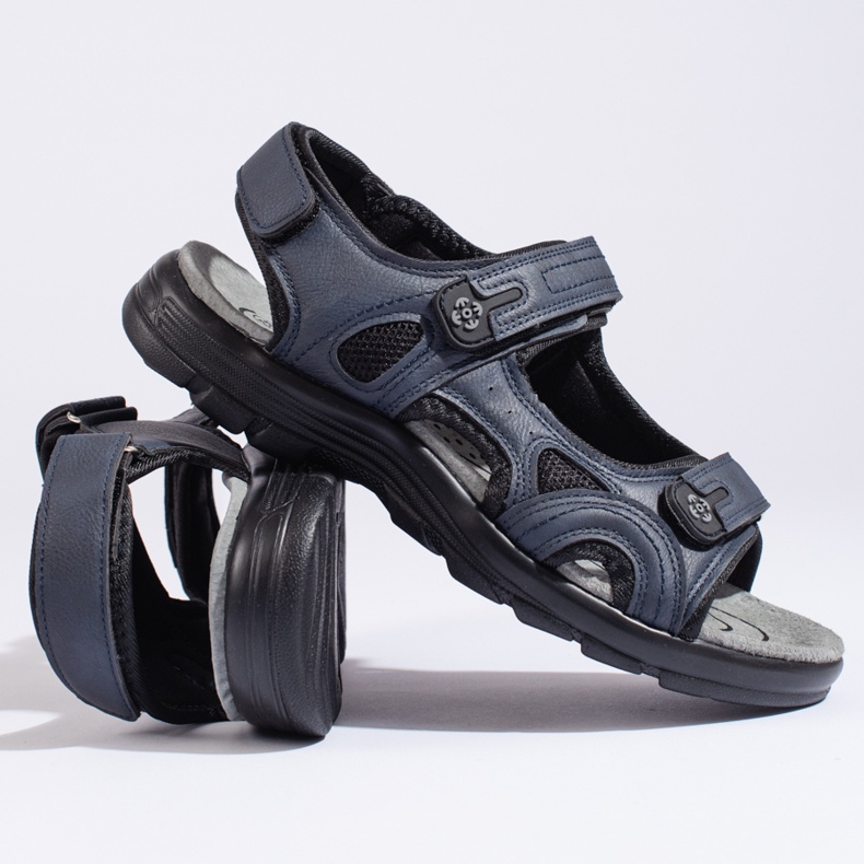 Muške tamnoplave sportske sandale na čičak plava 1