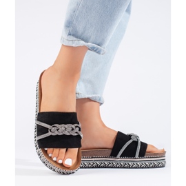 Crne papuče na platformi crna 2