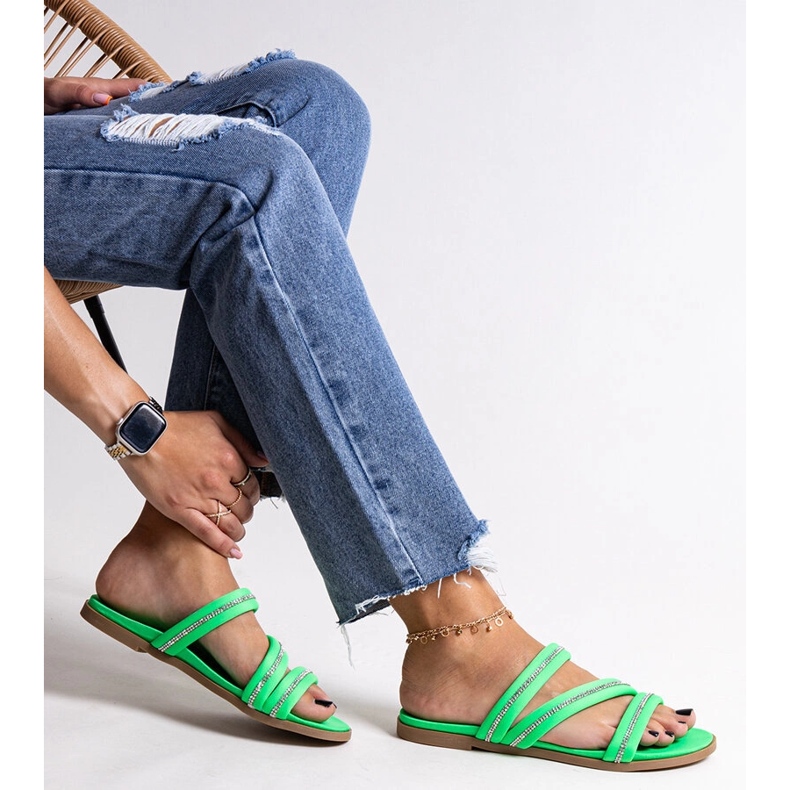 Zelene japanke sa kamenčićima iz Martinele zelena 1