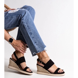 Crne Muhja sandale na klin crno 1