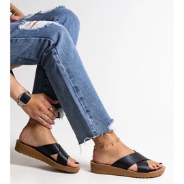 Crne mule na wedge od Burtuka eko kože crno 1