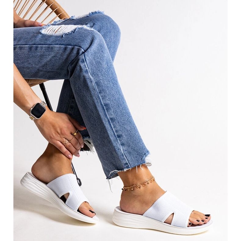 Linah bijele platformske tobogane bijela 1