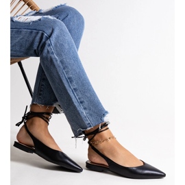 Crne balerinke na vezanje od Batra eko kože crna 1