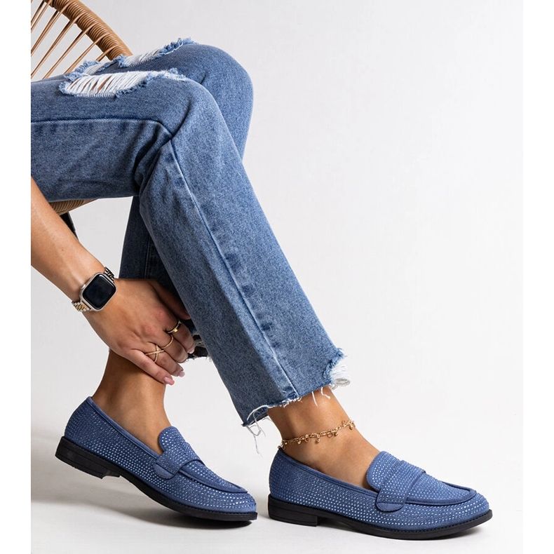 Mogha plave mokasine sa kamenčićima plava 1