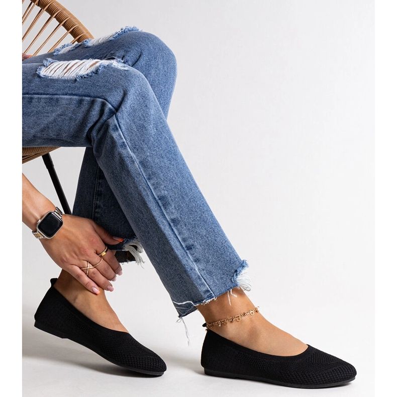 Yafia crne balerinke od tkanine crno 1