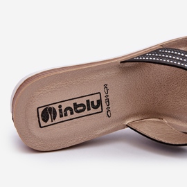 Udobne ženske japanke s kubičnim cirkonima Inblu BV000037 crne crna 1