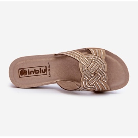 Udobne ženske japanke s kubičnim cirkonima Inblu BV000037 bež 1