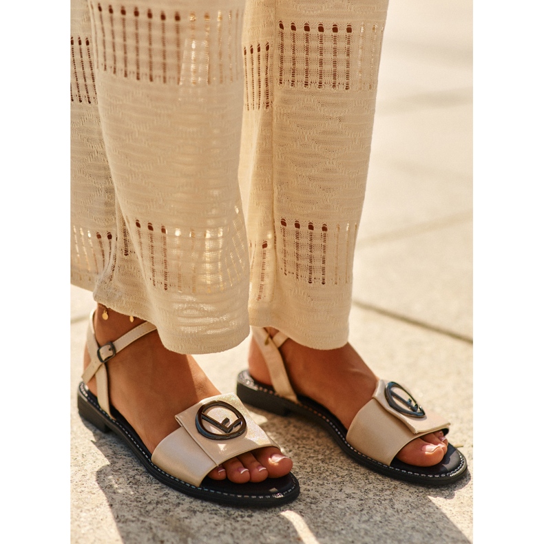 Ženske sandale s ukrasom S.Barski KV27-045 zlato zlatni 1