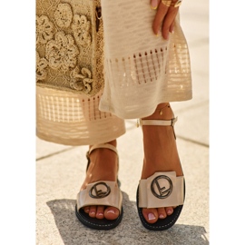 Ženske sandale s ukrasom S.Barski KV27-045 zlato zlatni 2