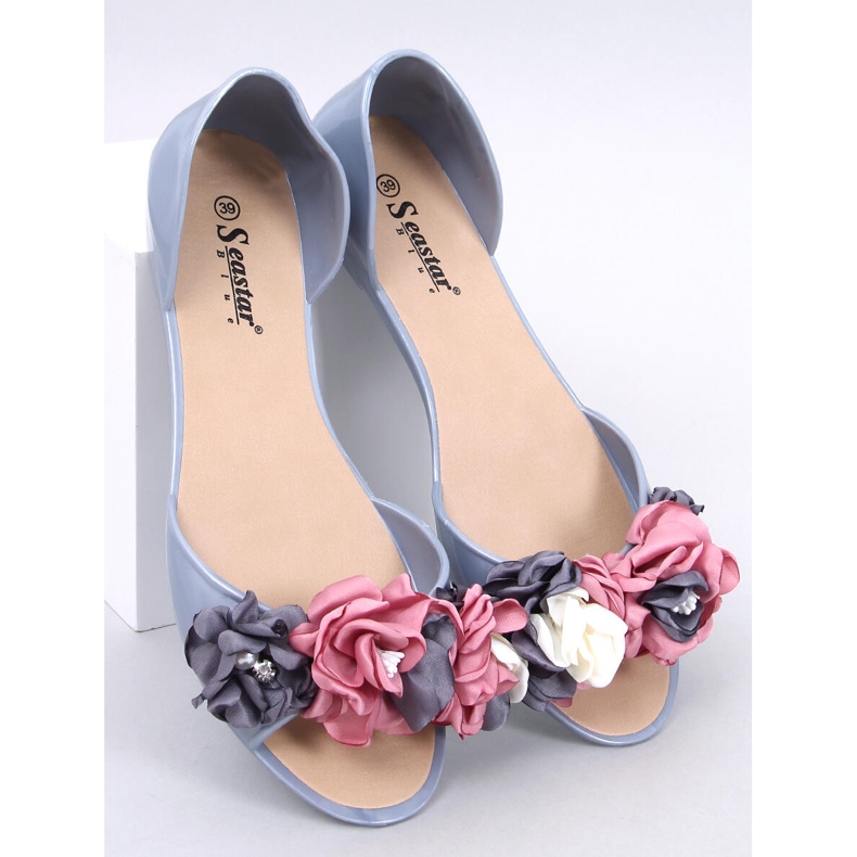 Melisa s cvjetovima Carmil Grey siva 1