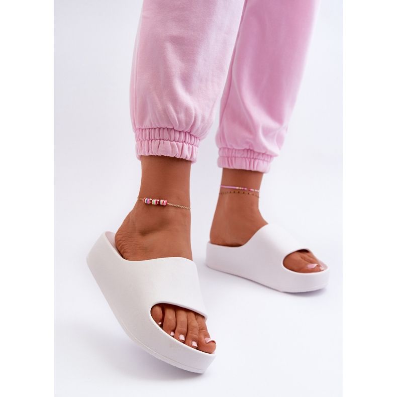 Ženske Airaplea pjenaste japanke s platformom, bijele bijela 2