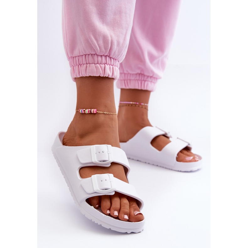 Ženske pjenaste japanke s kopčama Bijele Luciene bijela 2