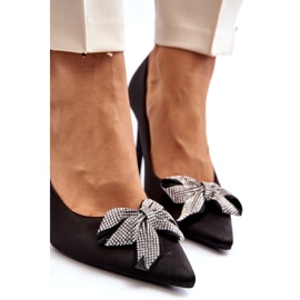 Sweet Shoes Crne Fairine štikle s mašnom 5