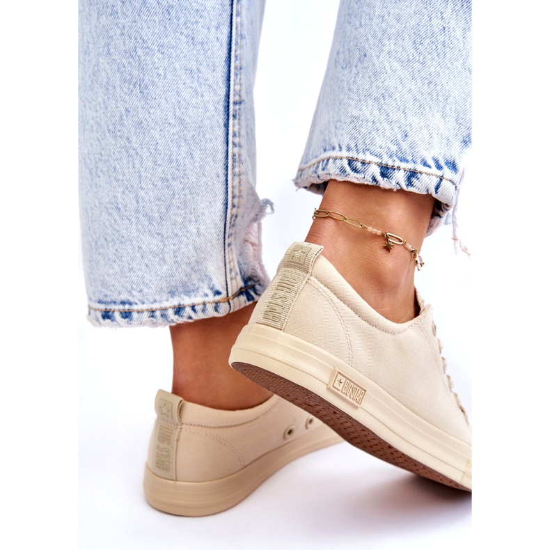 Ženske glatke niske tenisice Big Star LL274061 Bež 3