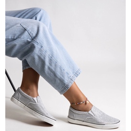 Srebrne sjajne Lublubah tenisice srebro 1