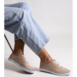 Zlatne sjajne Carroline tenisice zlatni 1