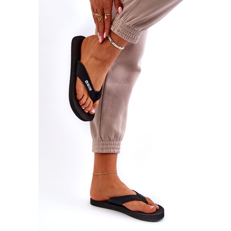 Lagane ženske japanke od pjene Big Star NN274A718 crne crno 3